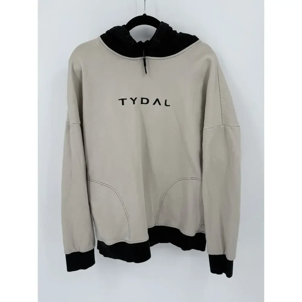 TYDAL Rise By Perseverance Pullover Hoodie Beige Black Mens L Streetwear Skater